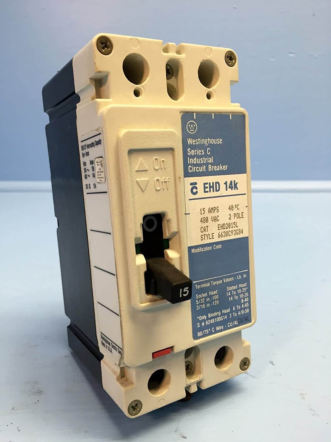 eaton circuit breaker ehd2015l 15 amp 2 pole