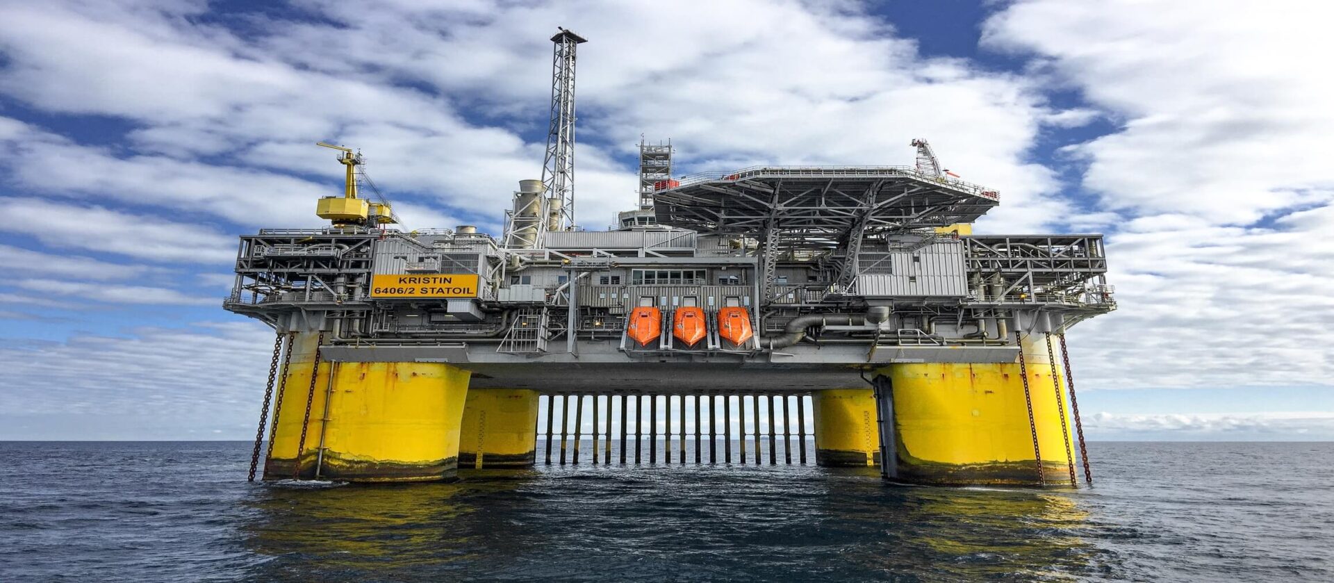 panoramic view of an offshore oil and gas rig