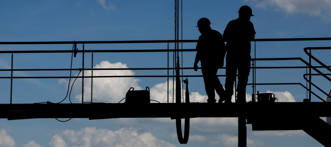 Fall protection equipment on industrial oil rig