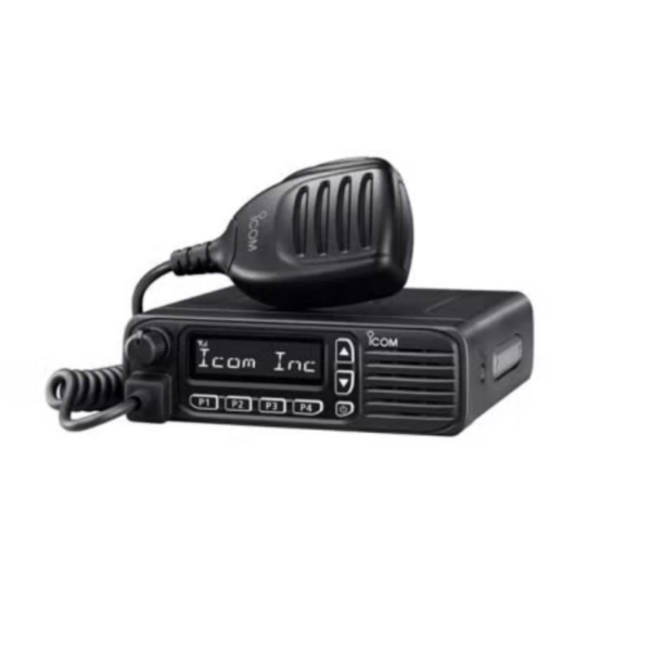 Icom mobile two-way radio with handheld microphone