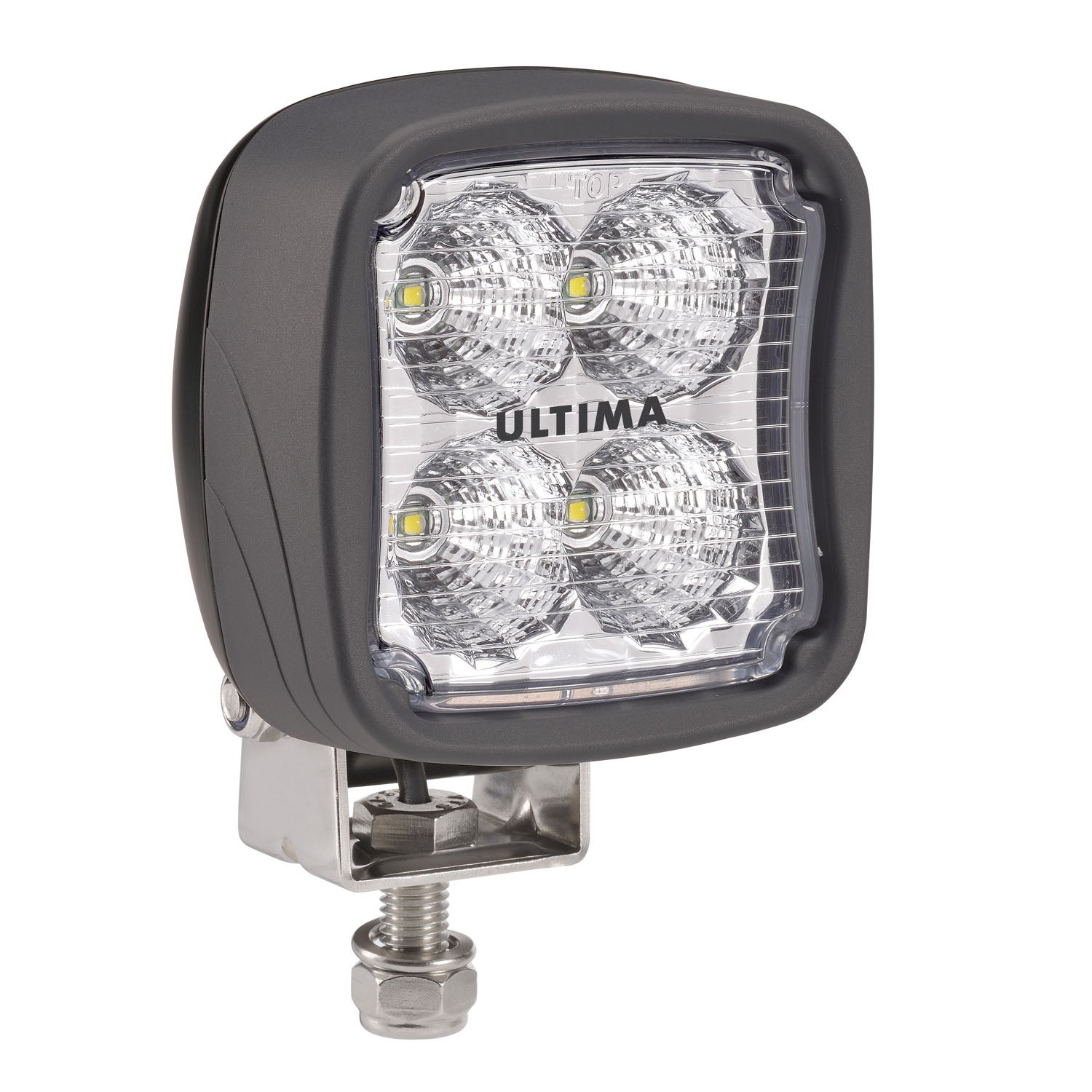 Ultima Square Work Lamp Flood Beam, 2000 Lumens, Black